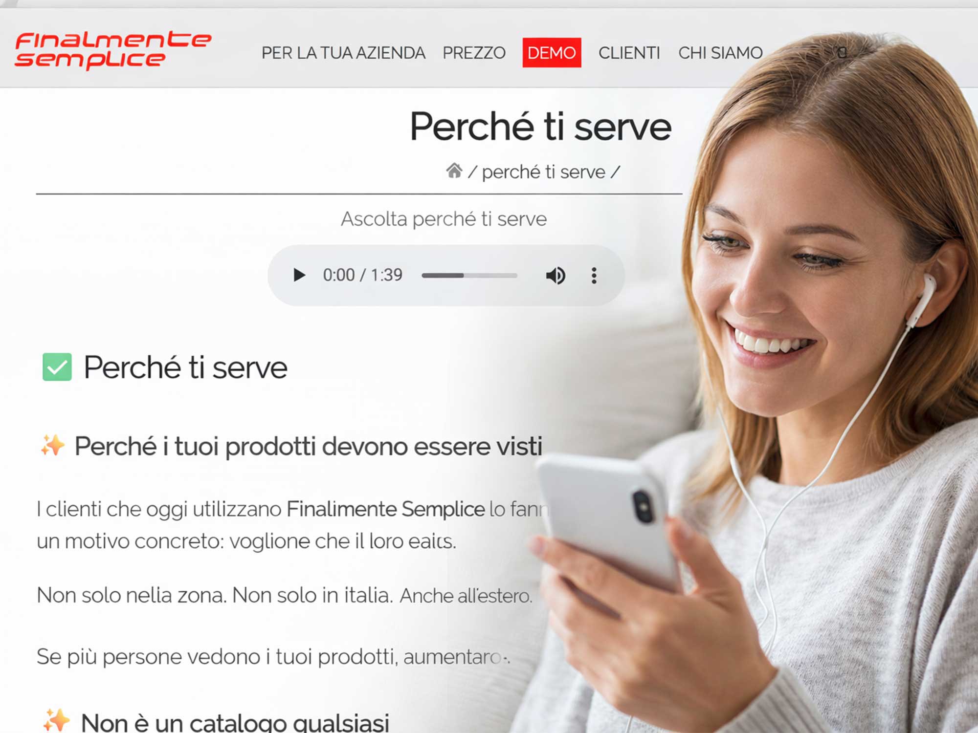 L’audio nelle pagine del sito