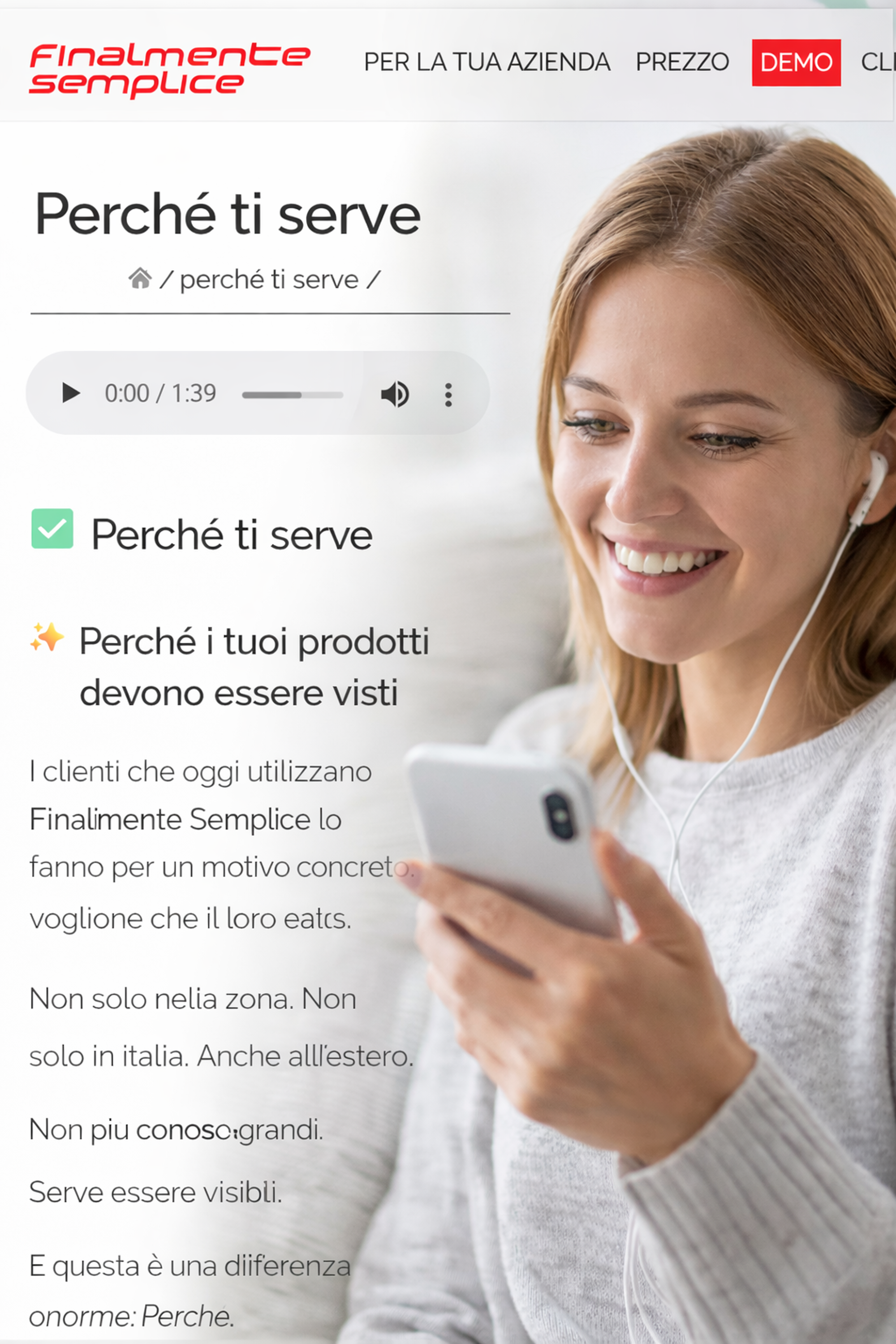 L’audio nelle pagine del sito