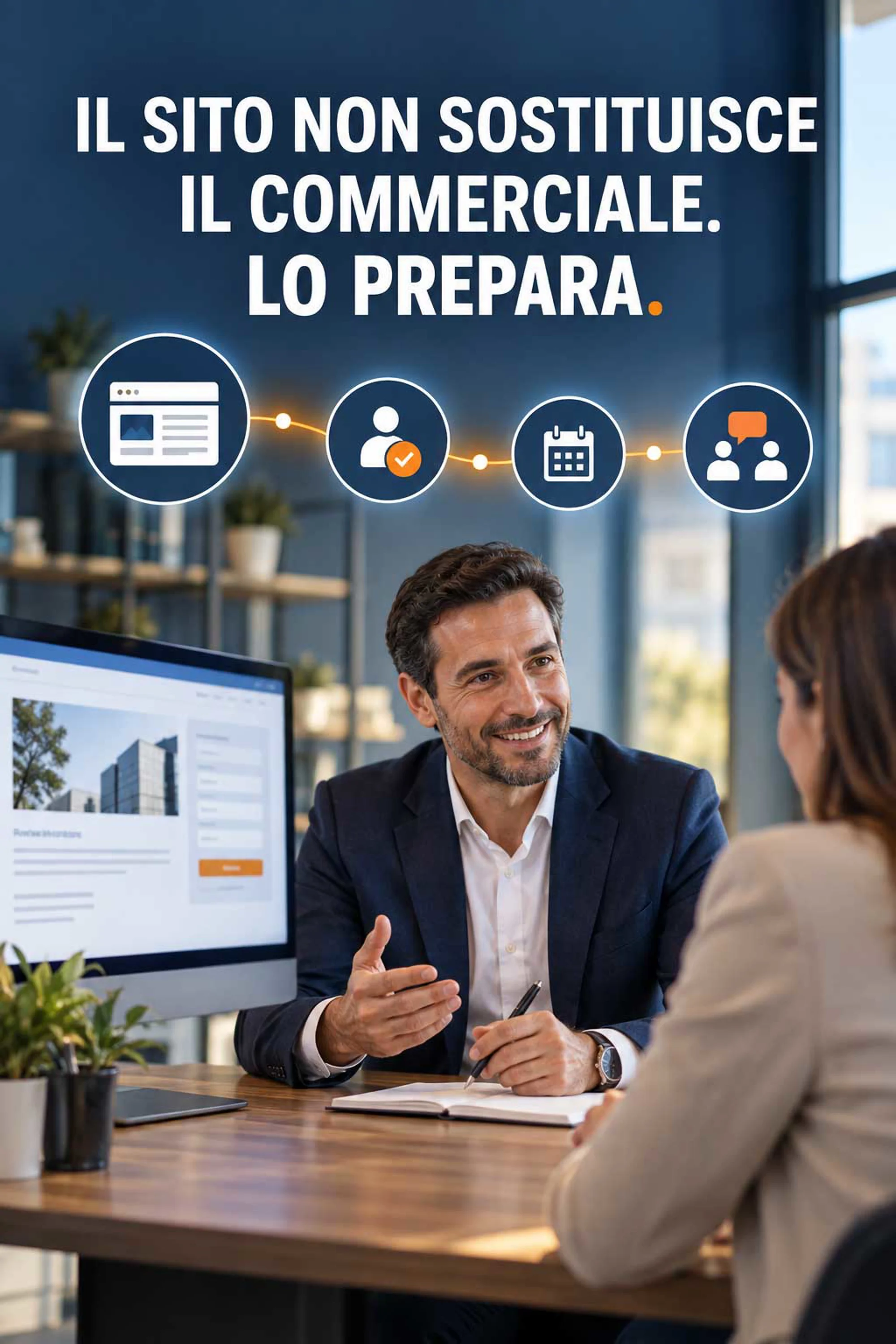 Perché il sito web non sostituisce la forza vendita, ma la prepara