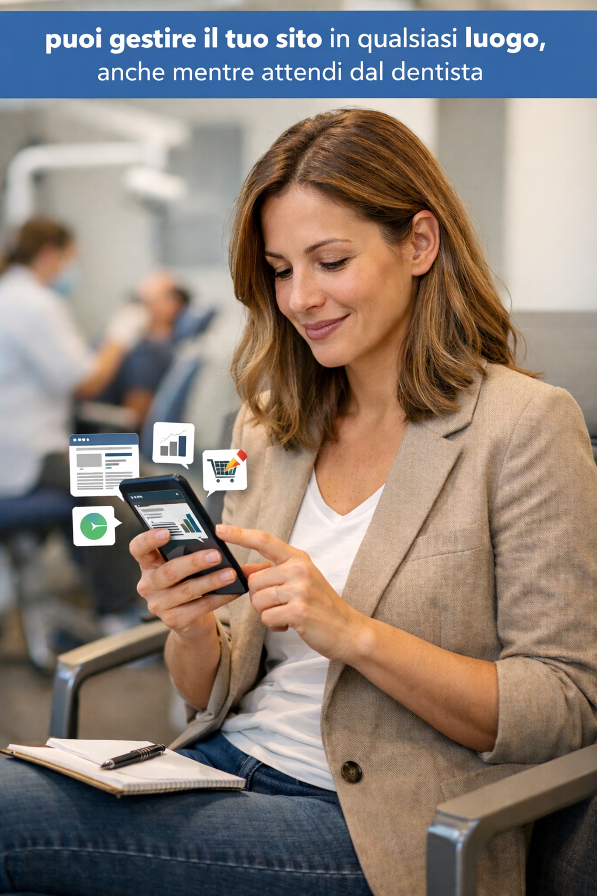 Puoi gestire il tuo sito anche dal dentista